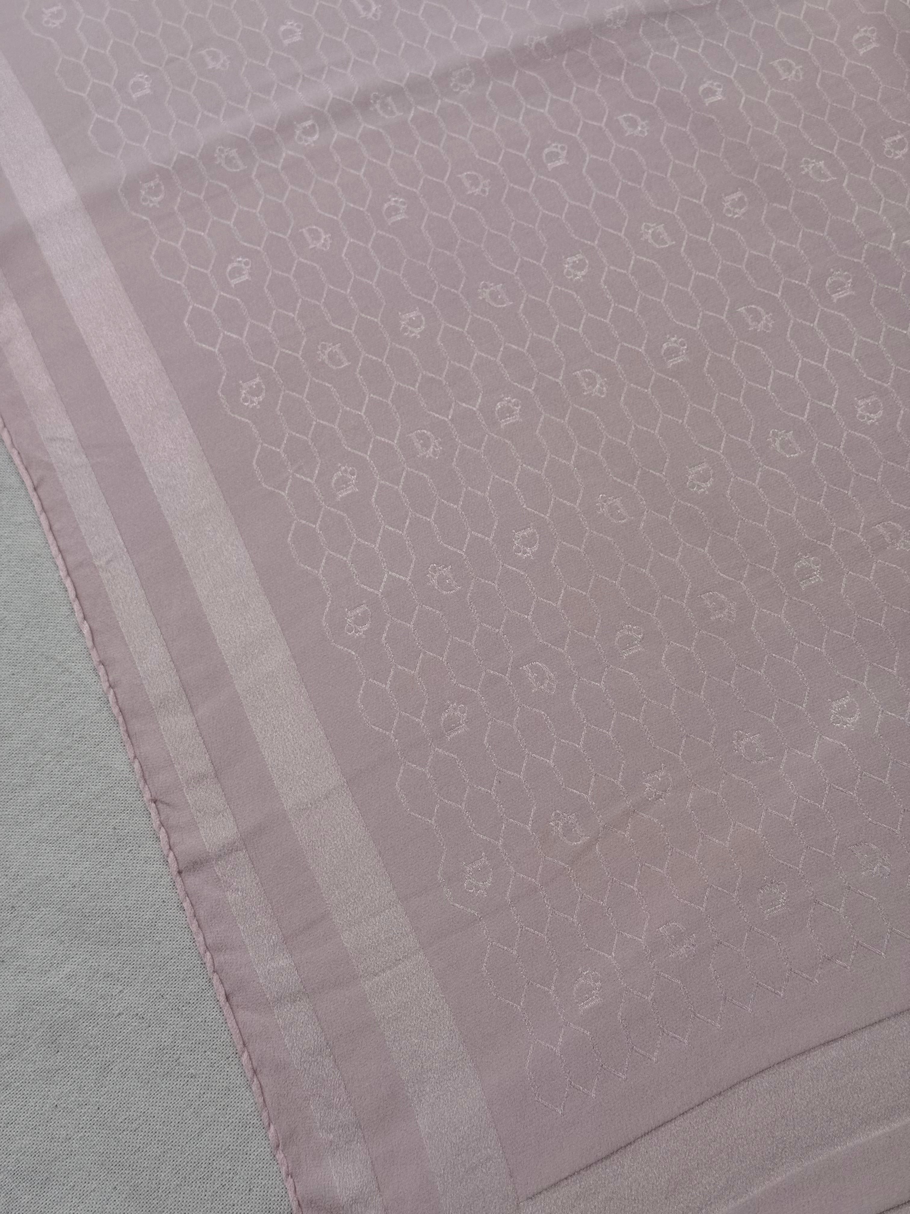 Vintage Christian Dior Scarf – Tone-on-Tone Pink Monogram