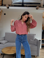 Maïwenn Bois De Rose Embroidered Blouse