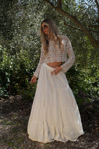Falda larga Chloé - Crema