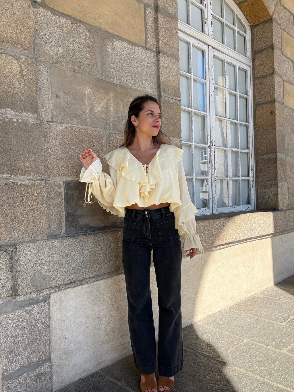 Pale Yellow Iris Blouse