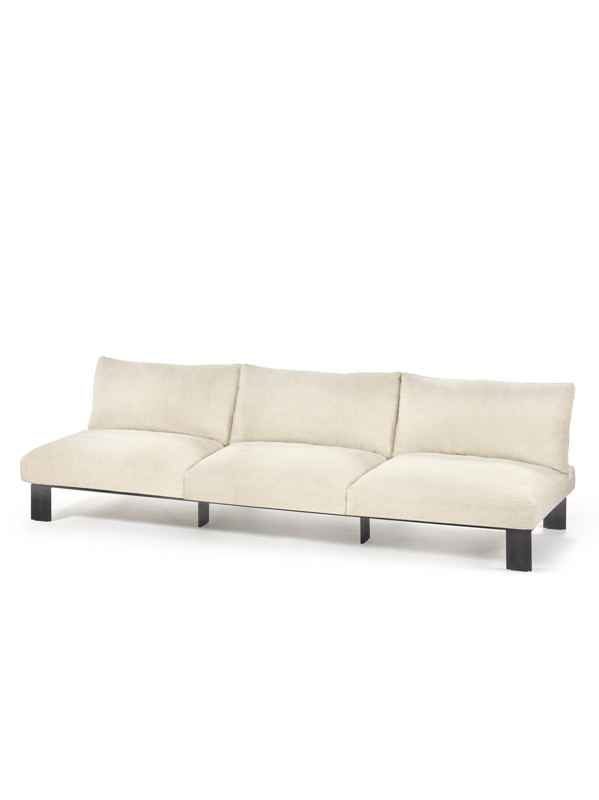 Bea Mombaers - Banc 3 Places + Coussin D'intérieur - Aluminium Et Tissu D'ameublement - Ivoire