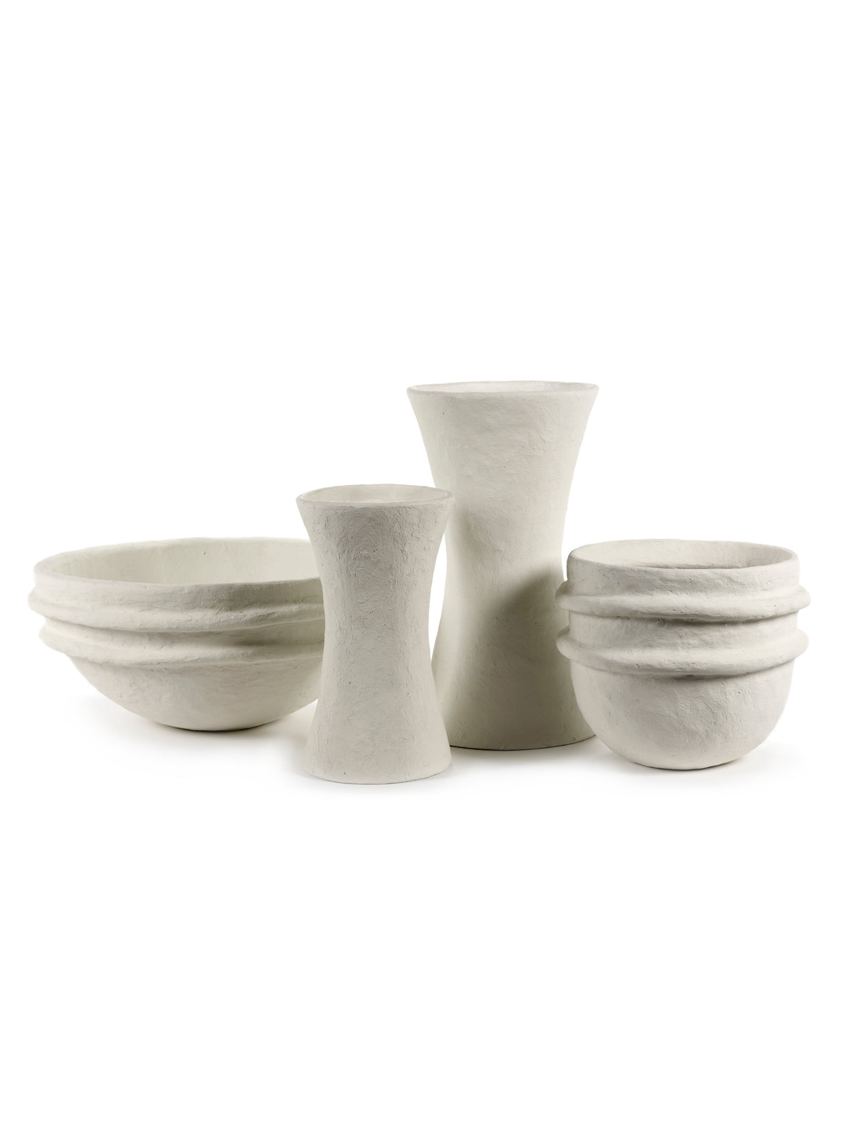 Earth Interior - Vase 02 - L - Papmaché - Hvid