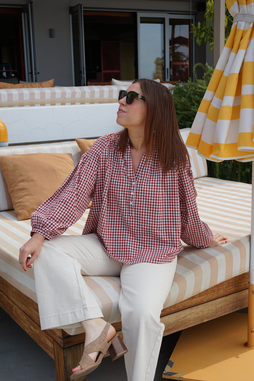 Blusa de cuadros rojos Clothilde