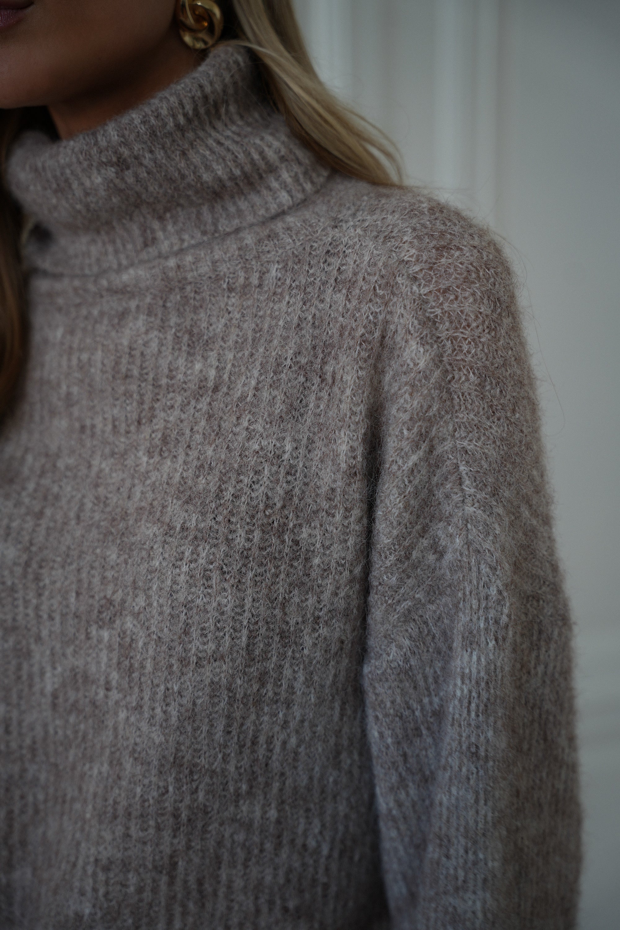 Pull Col Roulé Sora - Taupe