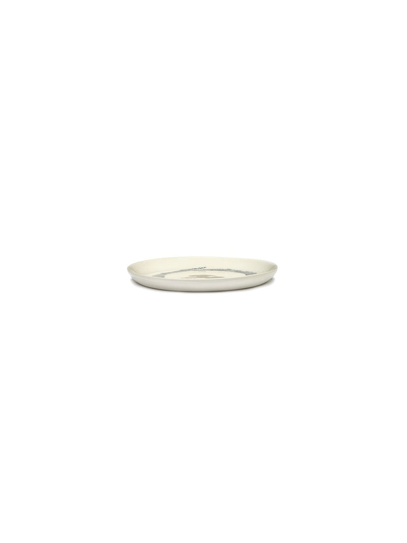 Lot De 2 Assiettes S - Blanche Stripes - Bleu Feast - By Ottolenghi