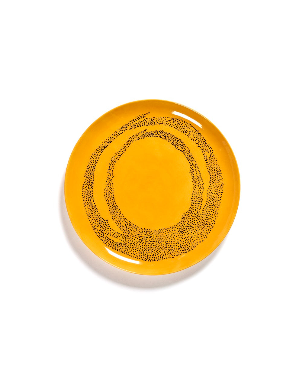 Feast - Lot De 2 Assiettes - L - Grès - Jaune Dots Noir