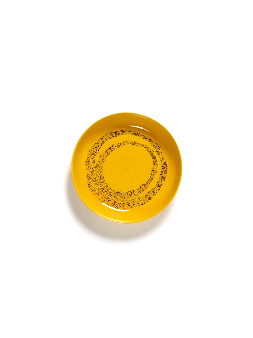 Feast - Lot De 2 Assiettes Hautes - Grès - Jaune Dots Noir