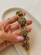 Pulsera Guy Laroche Vintage - Eslabones Esculpidos Dorados
