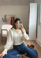 Brown Blouse Ecru