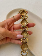 Pulsera Guy Laroche Vintage - Eslabones Esculpidos Dorados
