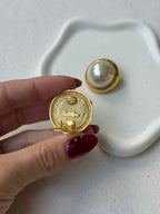Vintage David Grau Earrings - Iridescent White Pearls