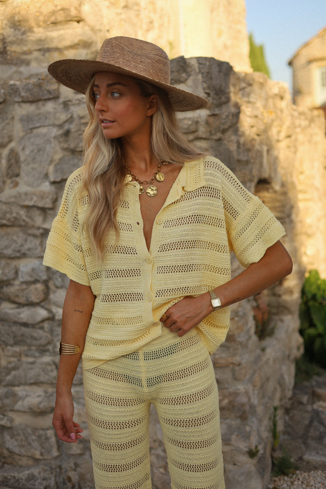 Pantalon Crochet Colombine - Jaune