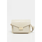 Sac En Bandoulière Amber Crocos - Blanc Casse