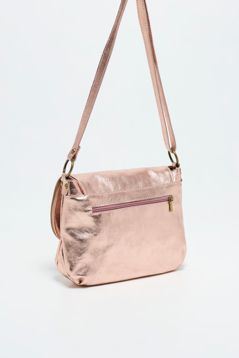 Bolso bandolera Lana - Rosa metalizado