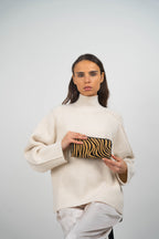 Cartera Edge - Estampado Cebra Camel