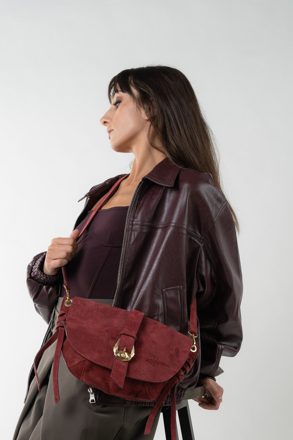 Sac à Bandoulière - Texas - Bordeaux