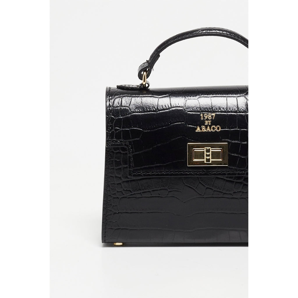 Bolso de hombro Sandy de cocodrilo - Negro