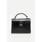 Bolso de hombro Sandy de cocodrilo - Negro
