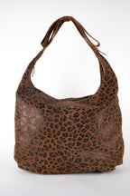 Bolso de hombro Kaelis - Estampado de leopardo marrón