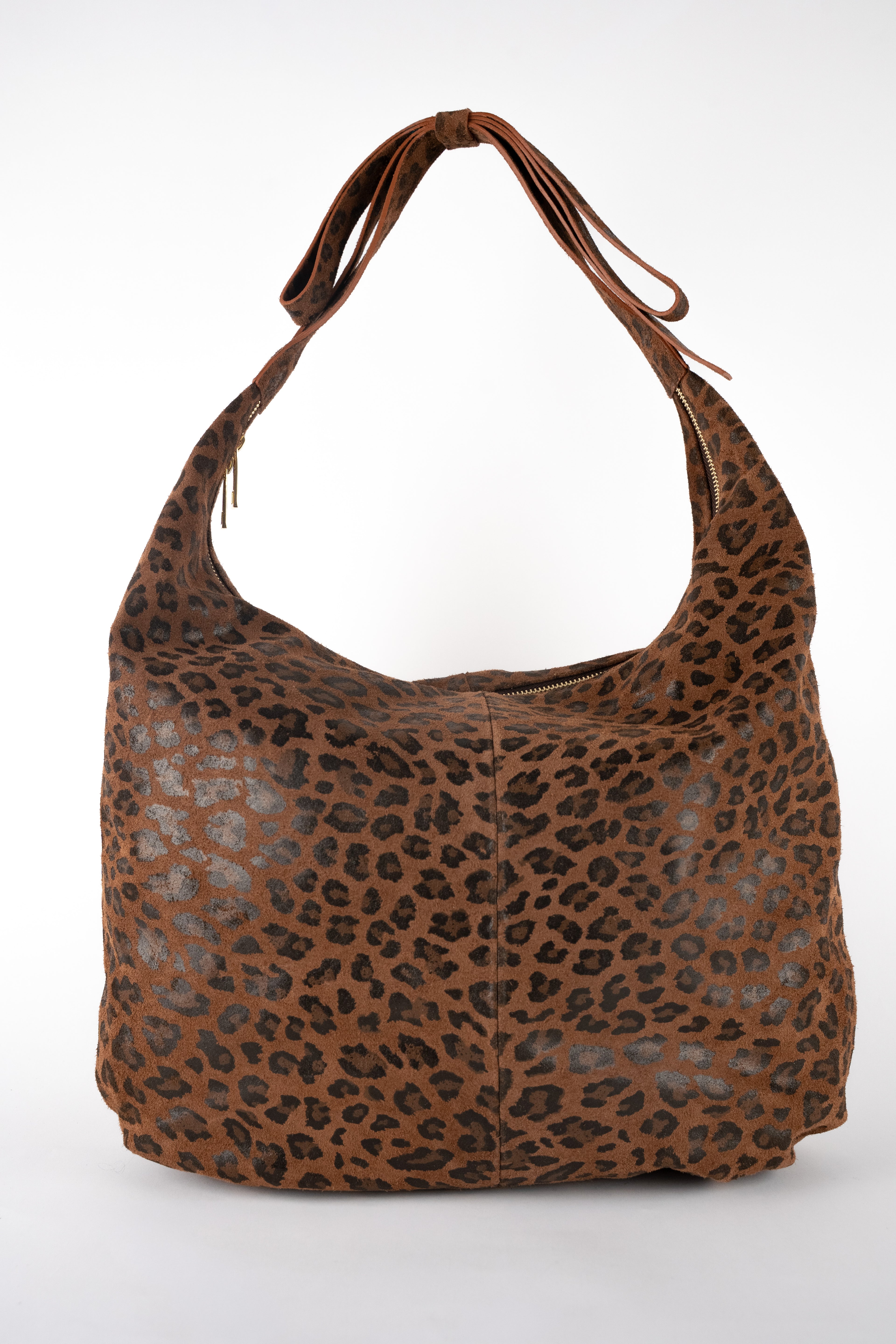 Bolso de hombro Kaelis - Estampado de leopardo marrón