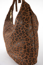 Bolso de hombro Kaelis - Estampado de leopardo marrón