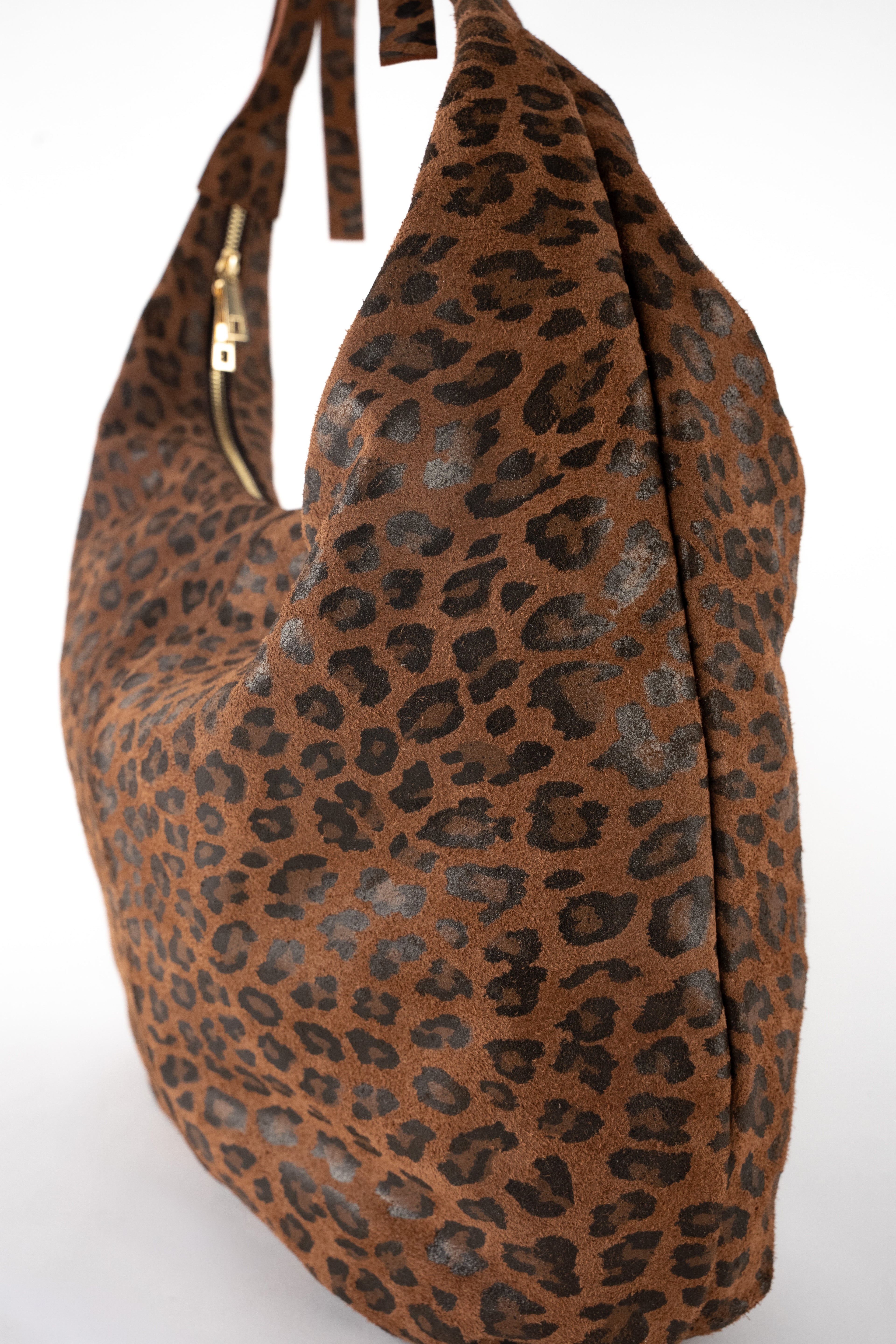 Bolso de hombro Kaelis - Estampado de leopardo marrón