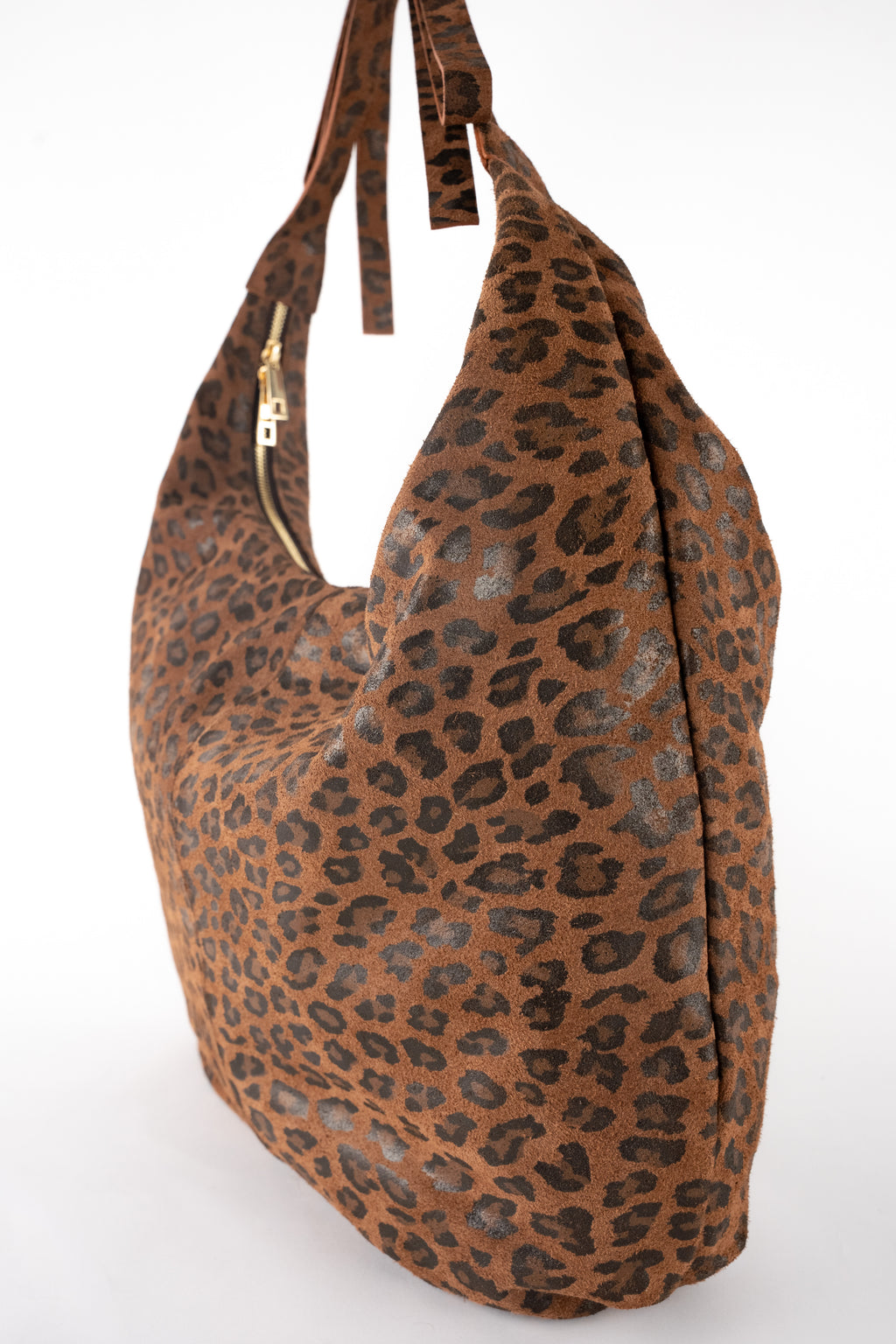 Bolso de hombro Kaelis - Estampado de leopardo marrón