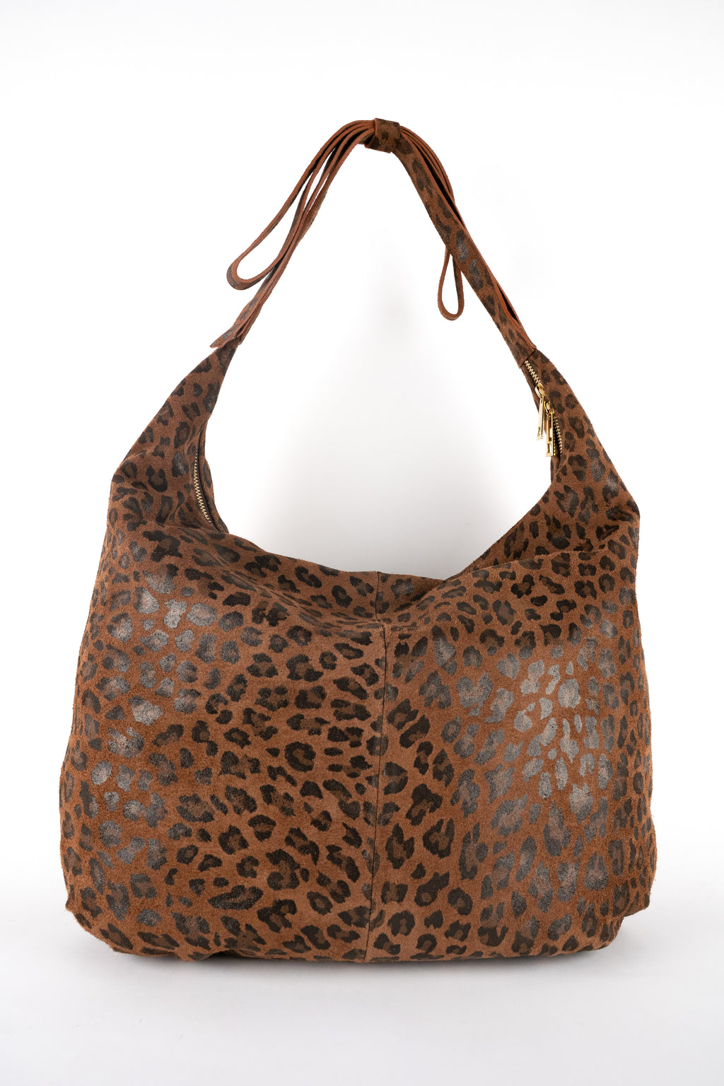 Bolso de hombro Kaelis - Estampado de leopardo marrón