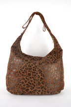 Bolso de hombro Kaelis - Estampado de leopardo marrón