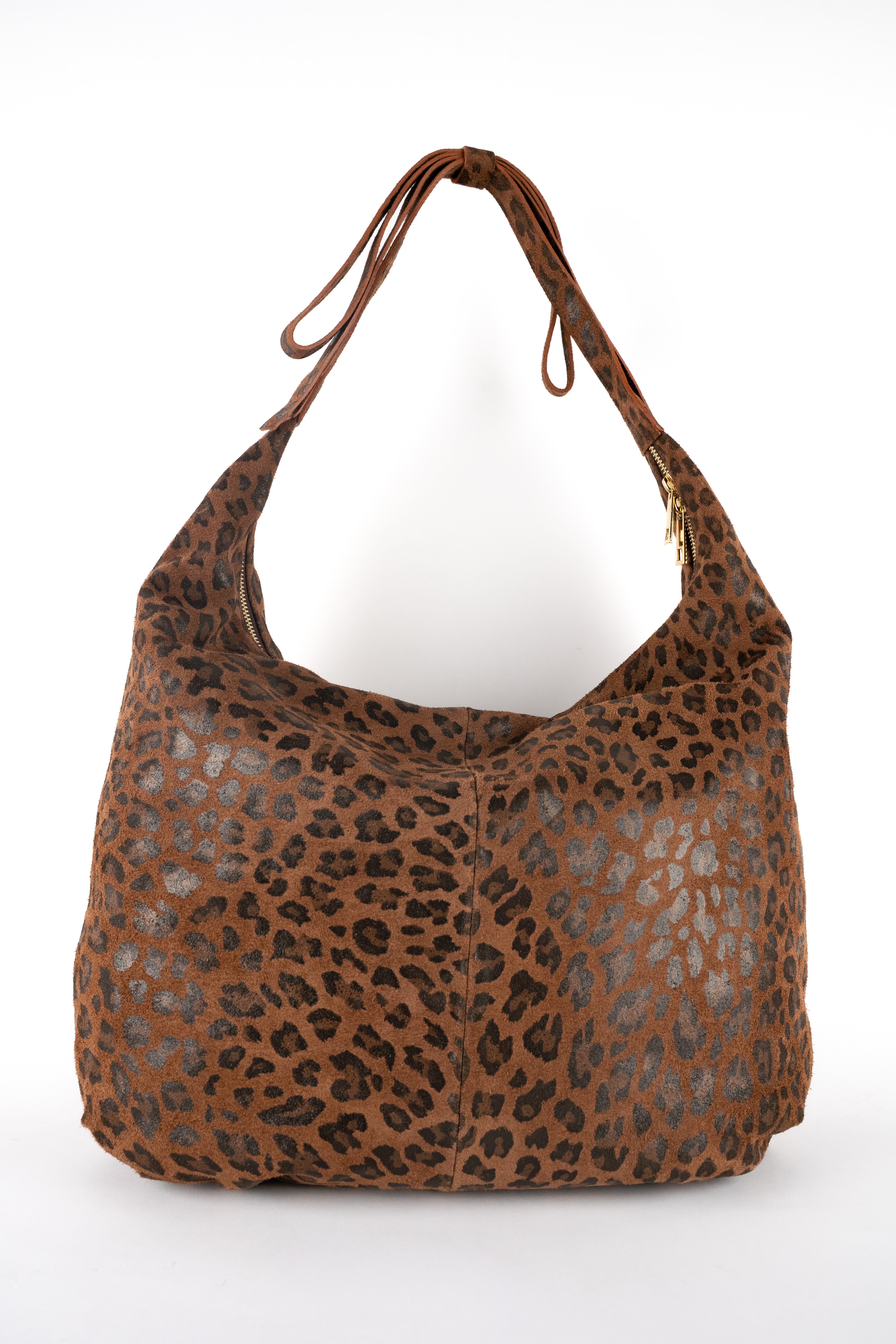 Bolso de hombro Kaelis - Estampado de leopardo marrón