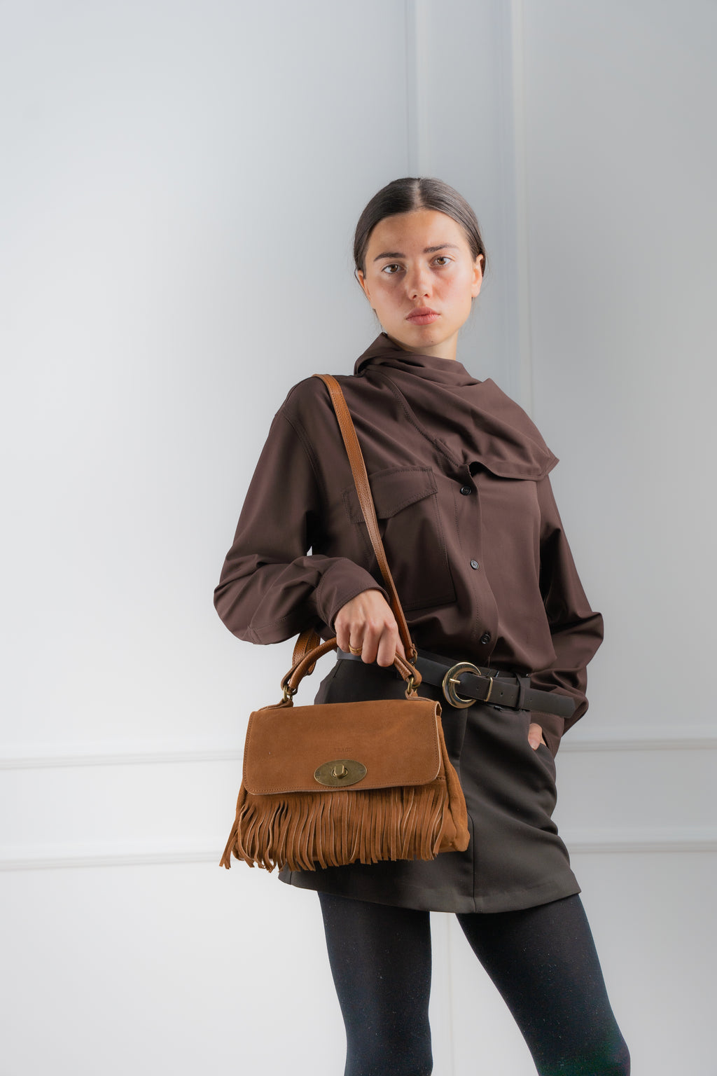 Bolso de hombro Louis Frange - Camel