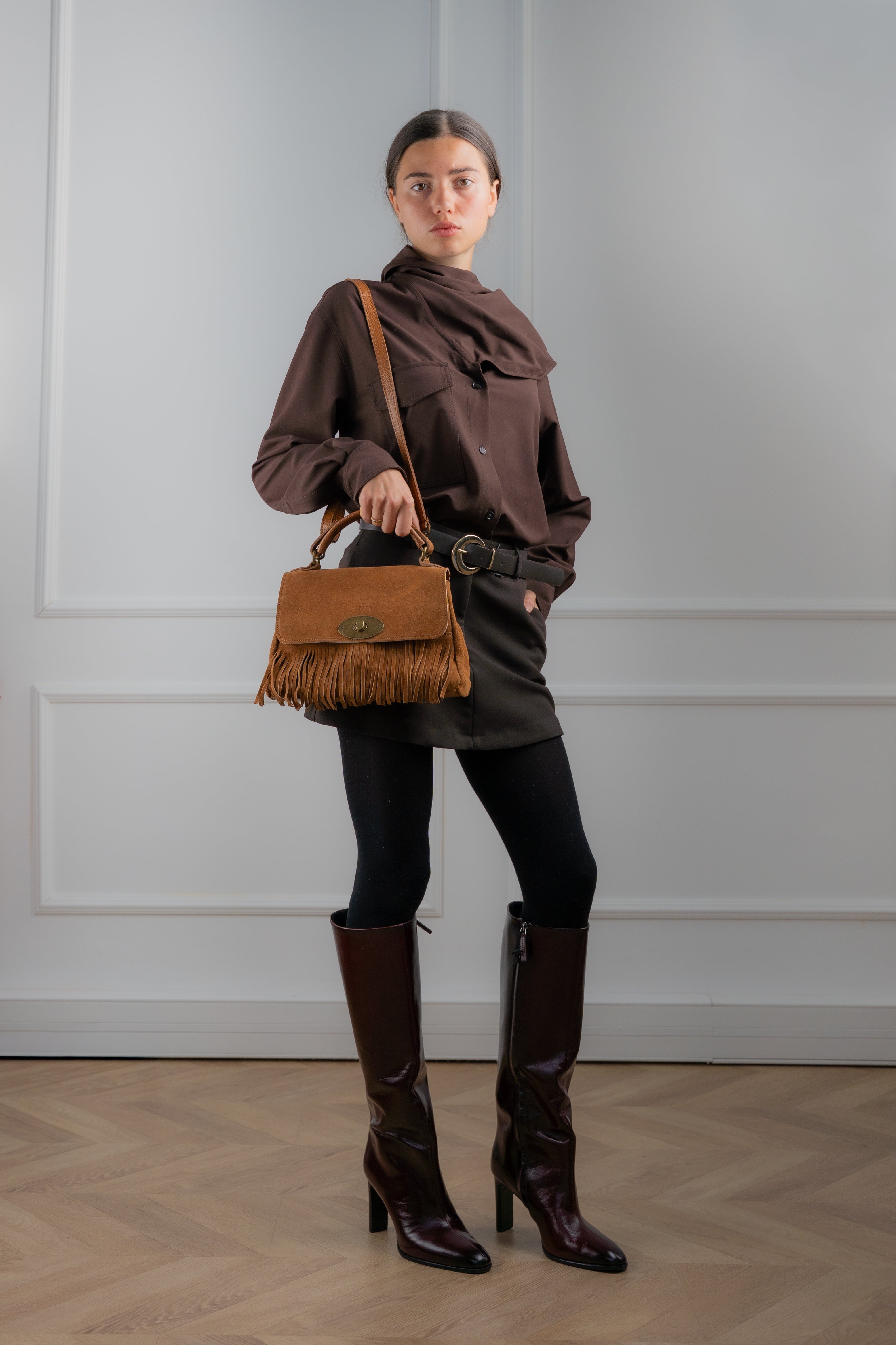 Bolso de hombro Louis Frange - Camel