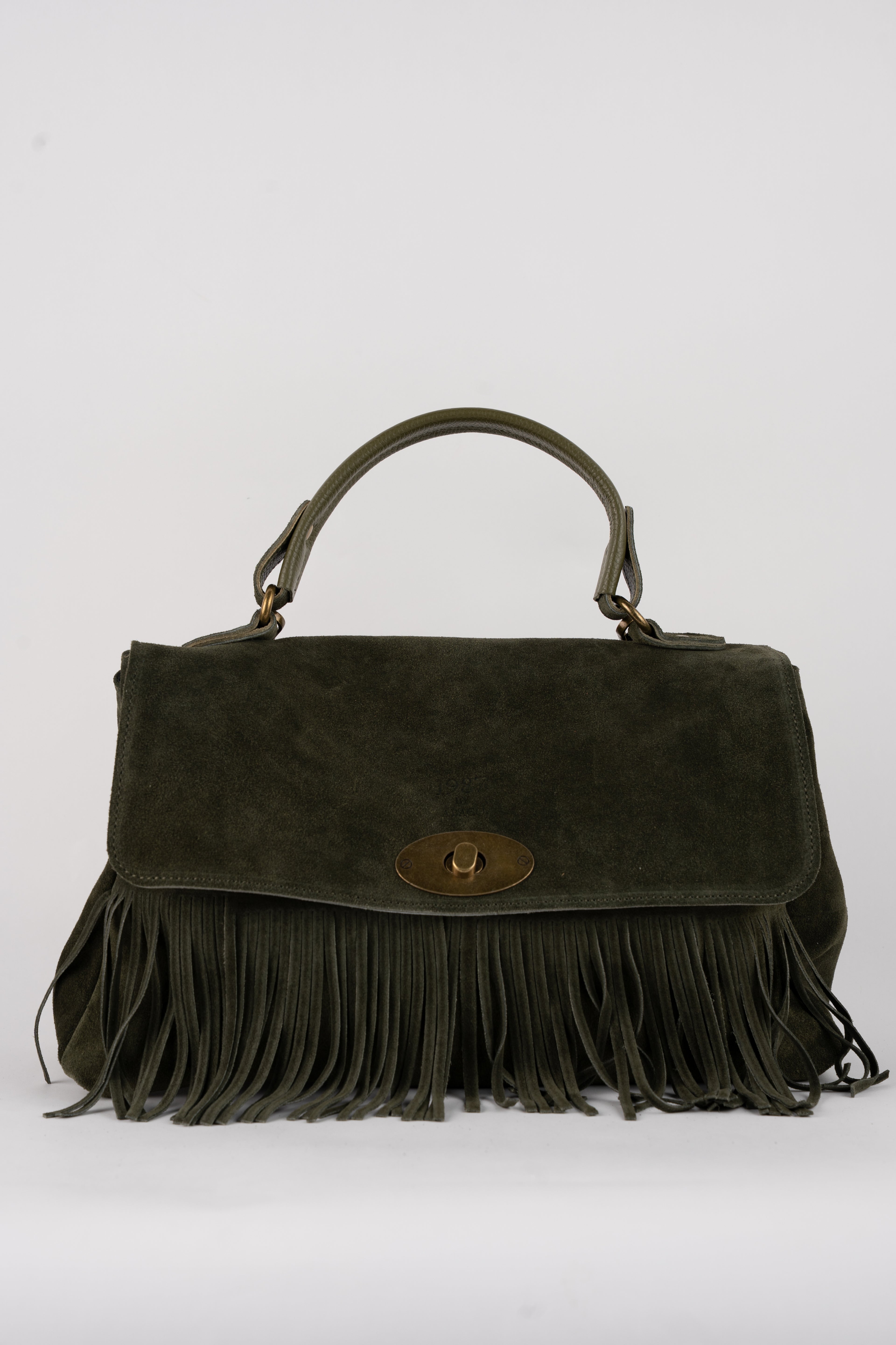 Mick Fringe Handbag - Bottle Green