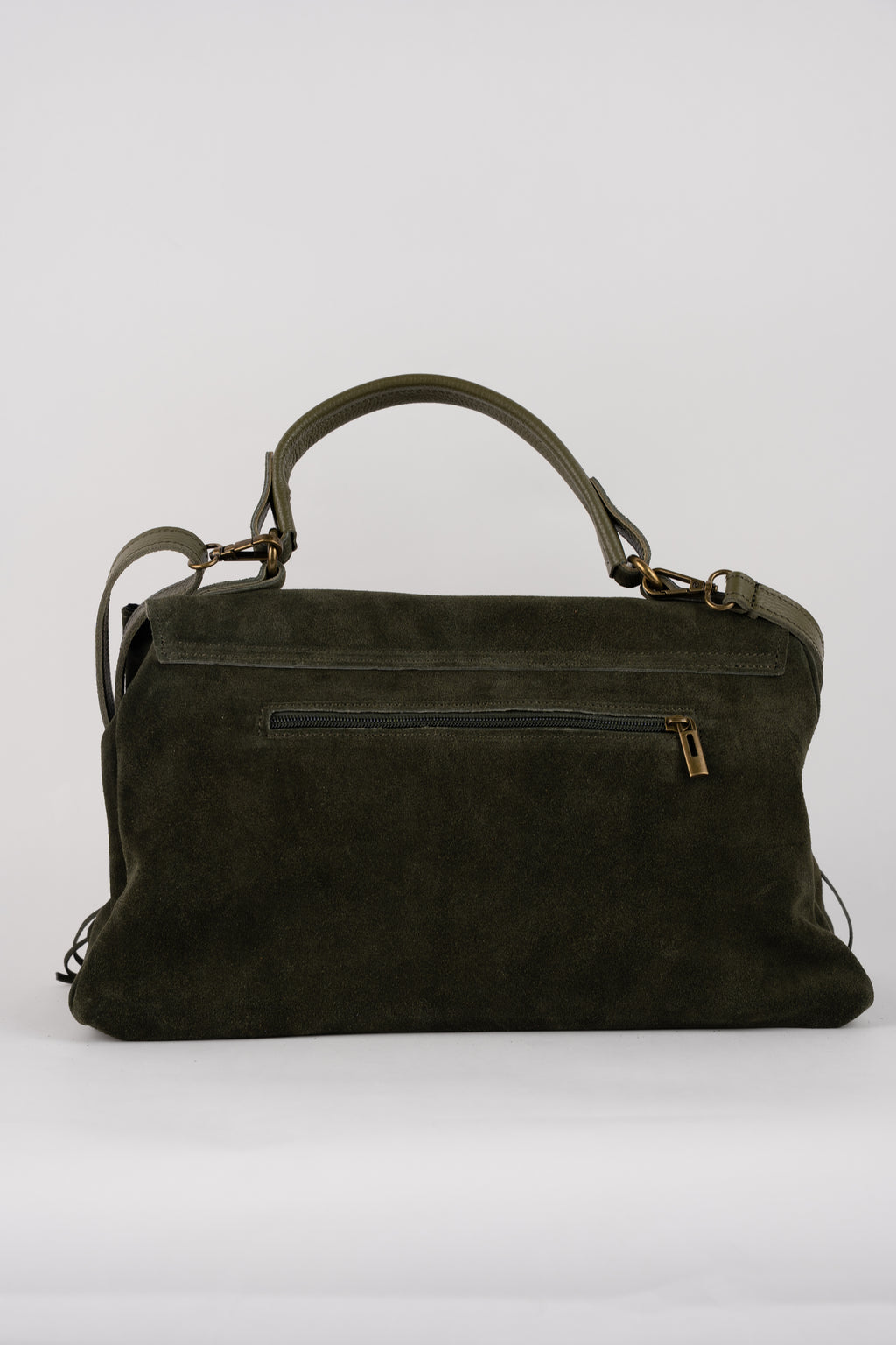 Mick Fringe Handbag - Bottle Green