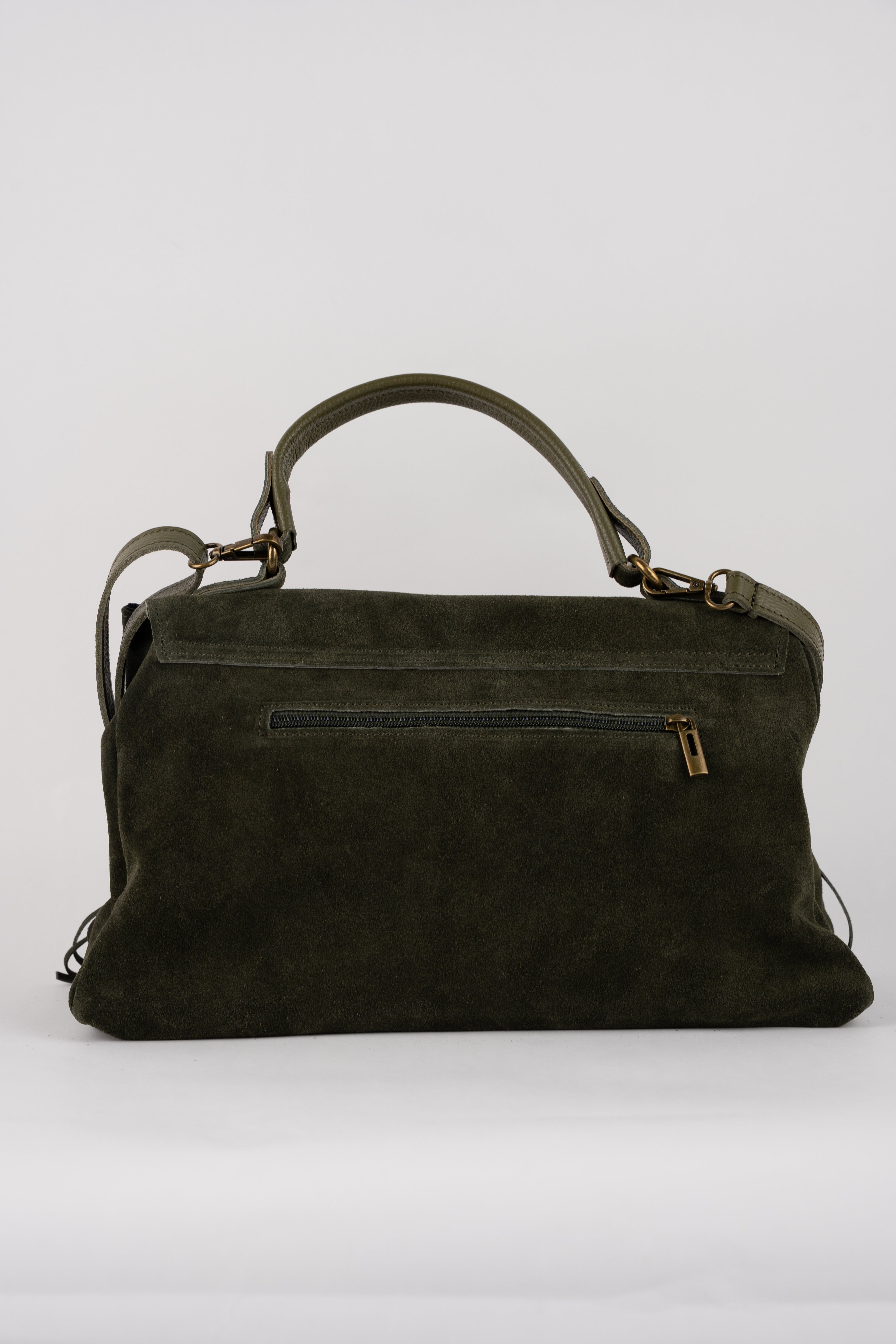 Mick Fringe Handbag - Bottle Green