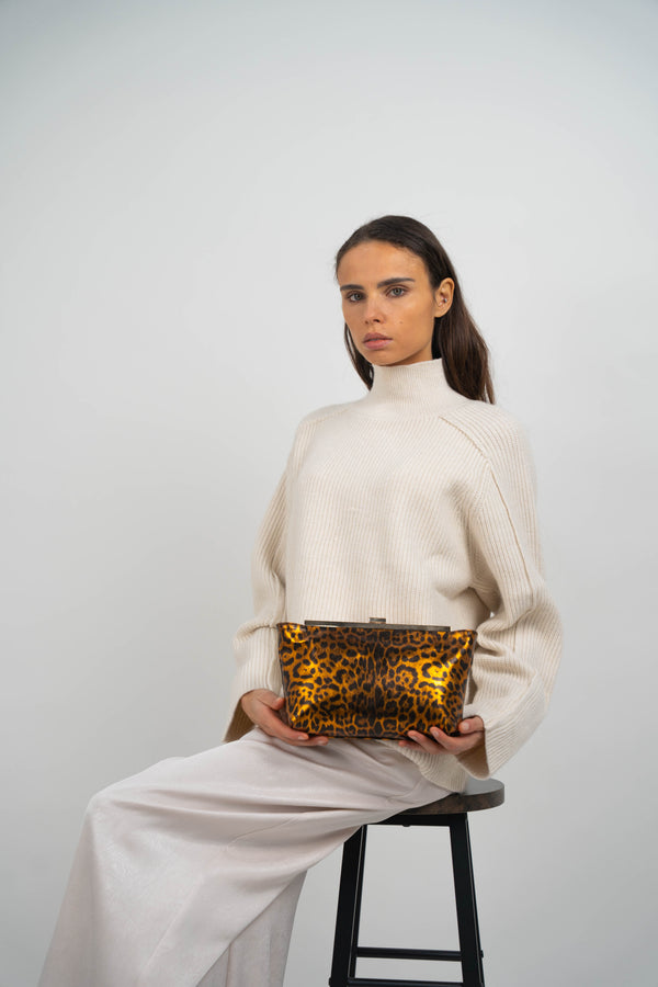 Norys Shoulder Bag - Camel Leopard Pattern