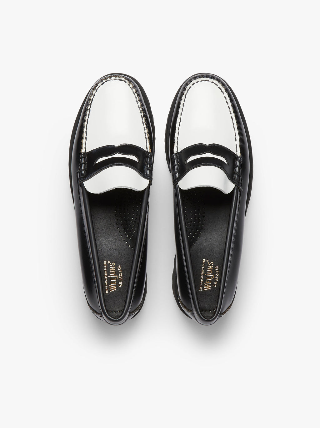 Weejun 90 Penny Lthr - Black & White Lthr