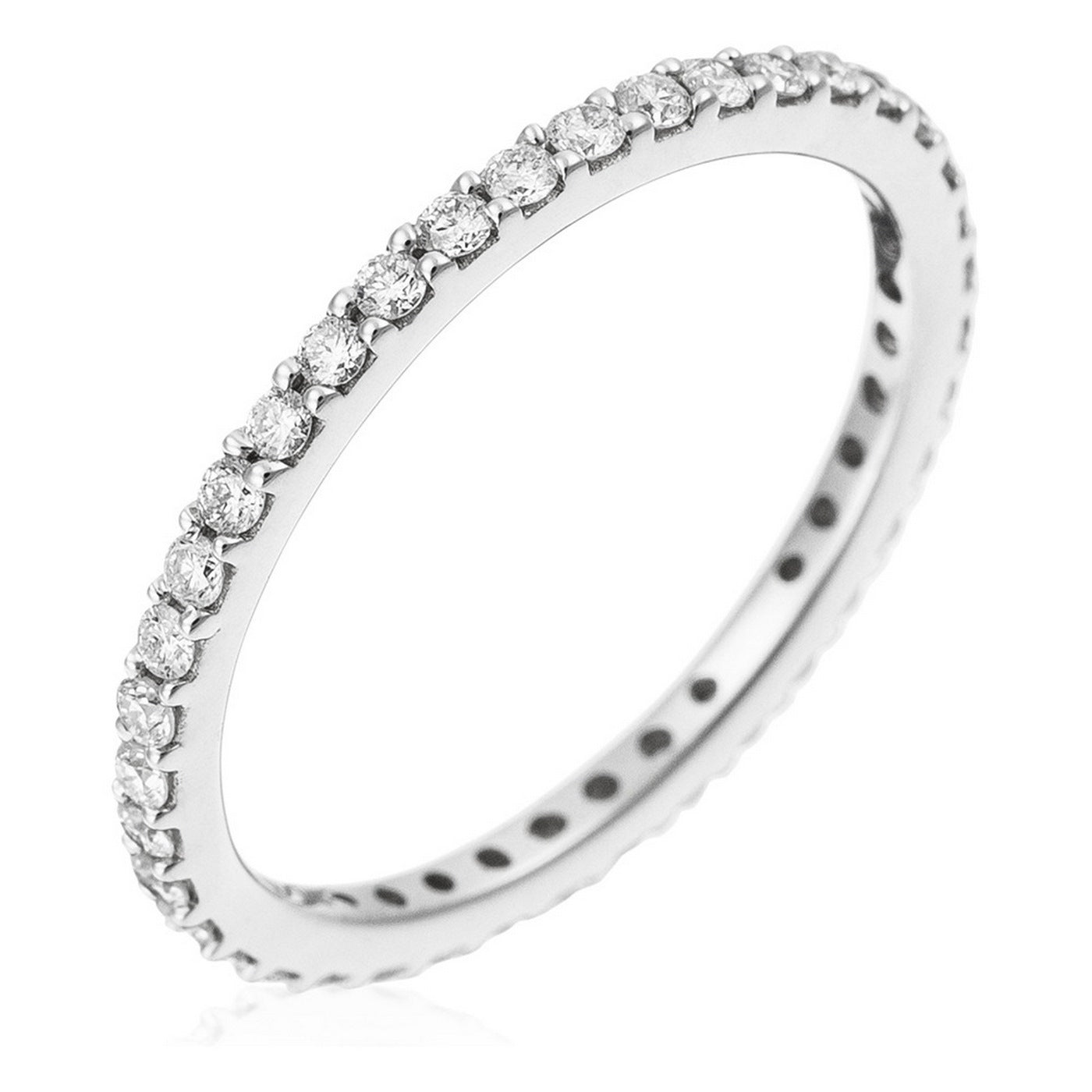 Anillo “Tour Luminoso Completo” D0.4/39 – Oro Blanco 375/1000