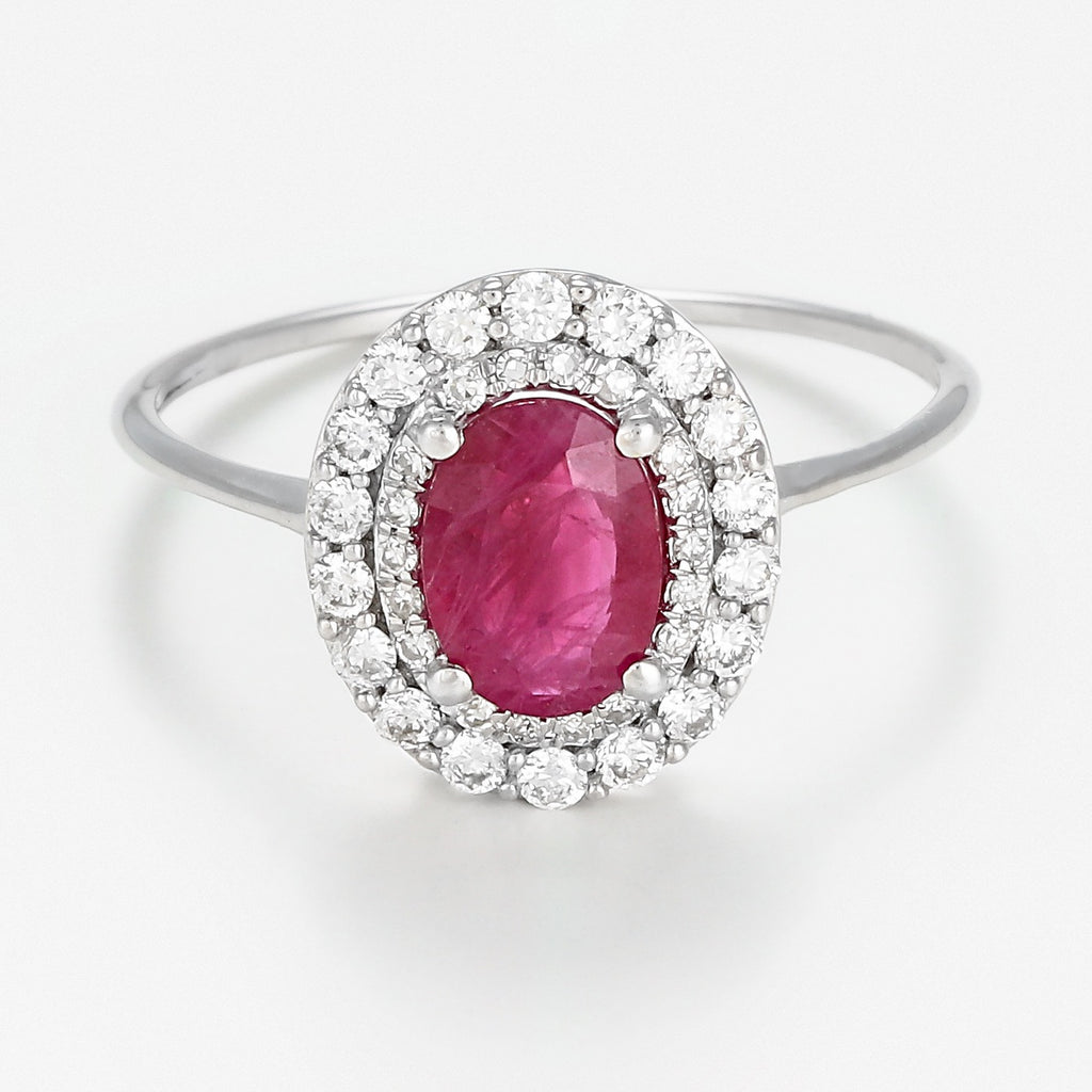 "Aqaba" Ring D0.27/36 R1.06/1 - 375/1000 White Gold