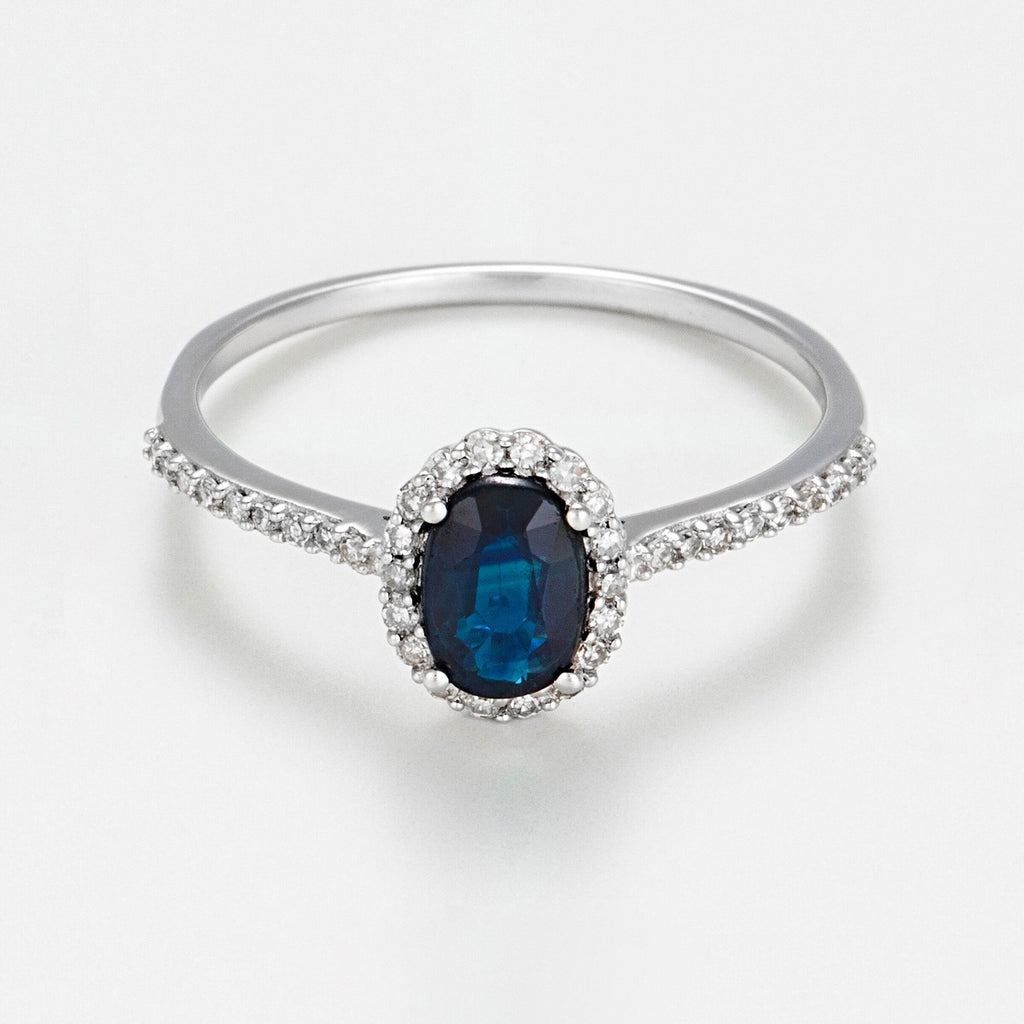 "Courtesy" Ring D0.14/36 Sapphire 0.6 - 375/1000 White Gold