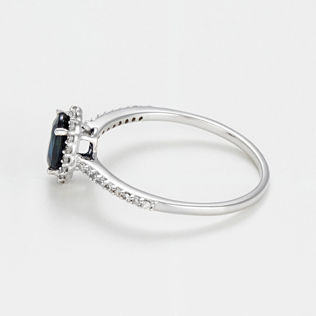 "Courtesy" Ring D0.14/36 Sapphire 0.6 - 375/1000 White Gold
