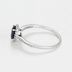 "Courtesy" Ring D0.14/36 Sapphire 0.6 - 375/1000 White Gold