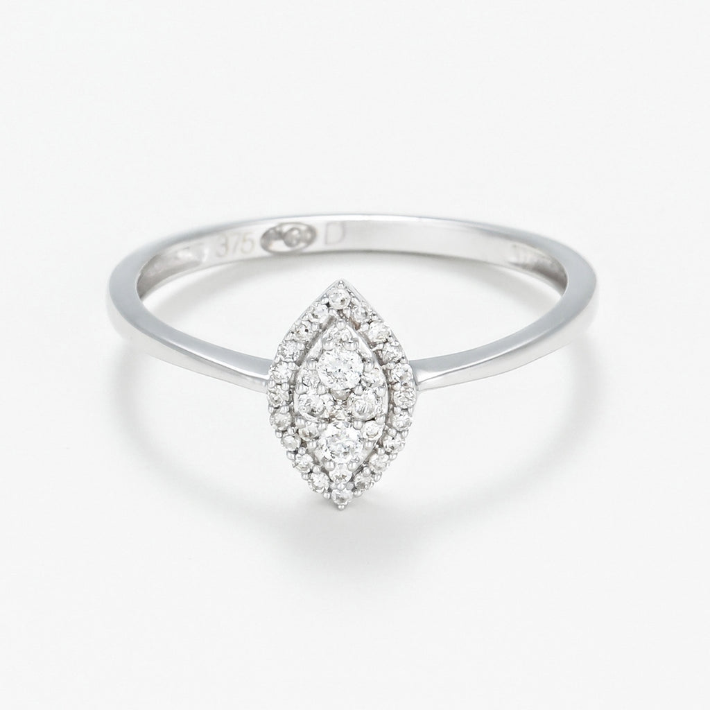 Anillo "Itzer" Diamantes D 0.15/32 - Oro blanco 375/1000