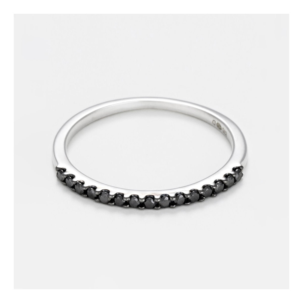 Bague "Alliance Sobriété" Diamants Noirs 0,14Ct/15