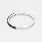 "Sobriété" Ring, Black 0.14Ct/15 - 375/1000 White Gold