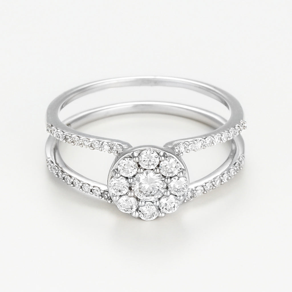 Anillo Duo Emboité “Magical Duo” D0.64Ct/108 – Oro blanco