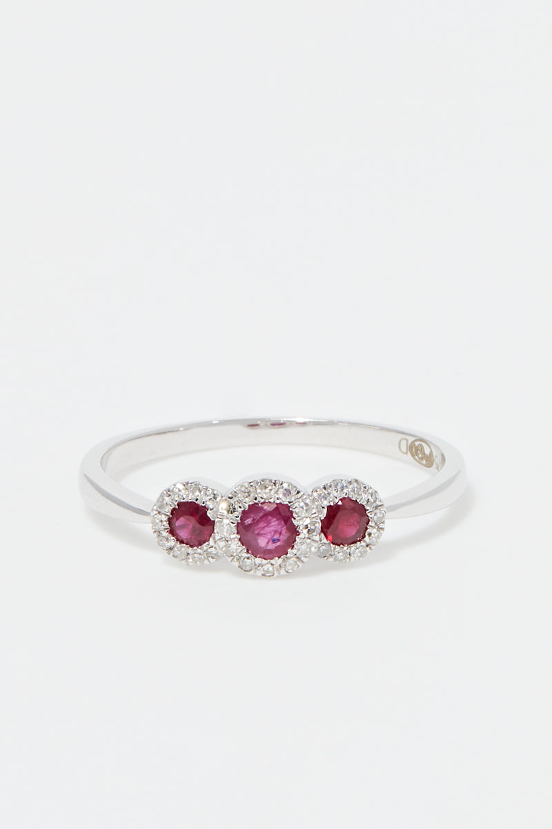 "Triodes" Ring D0.10/30 R0.32/3 - 375/1000 White Gold