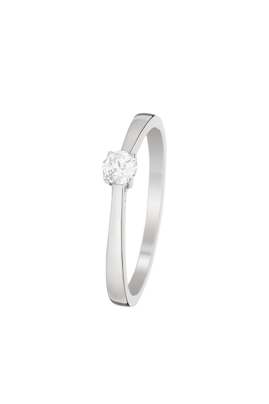 Bague "Solitaire Envoûtant" D0,11/1 - Or Blanc 375/1000
