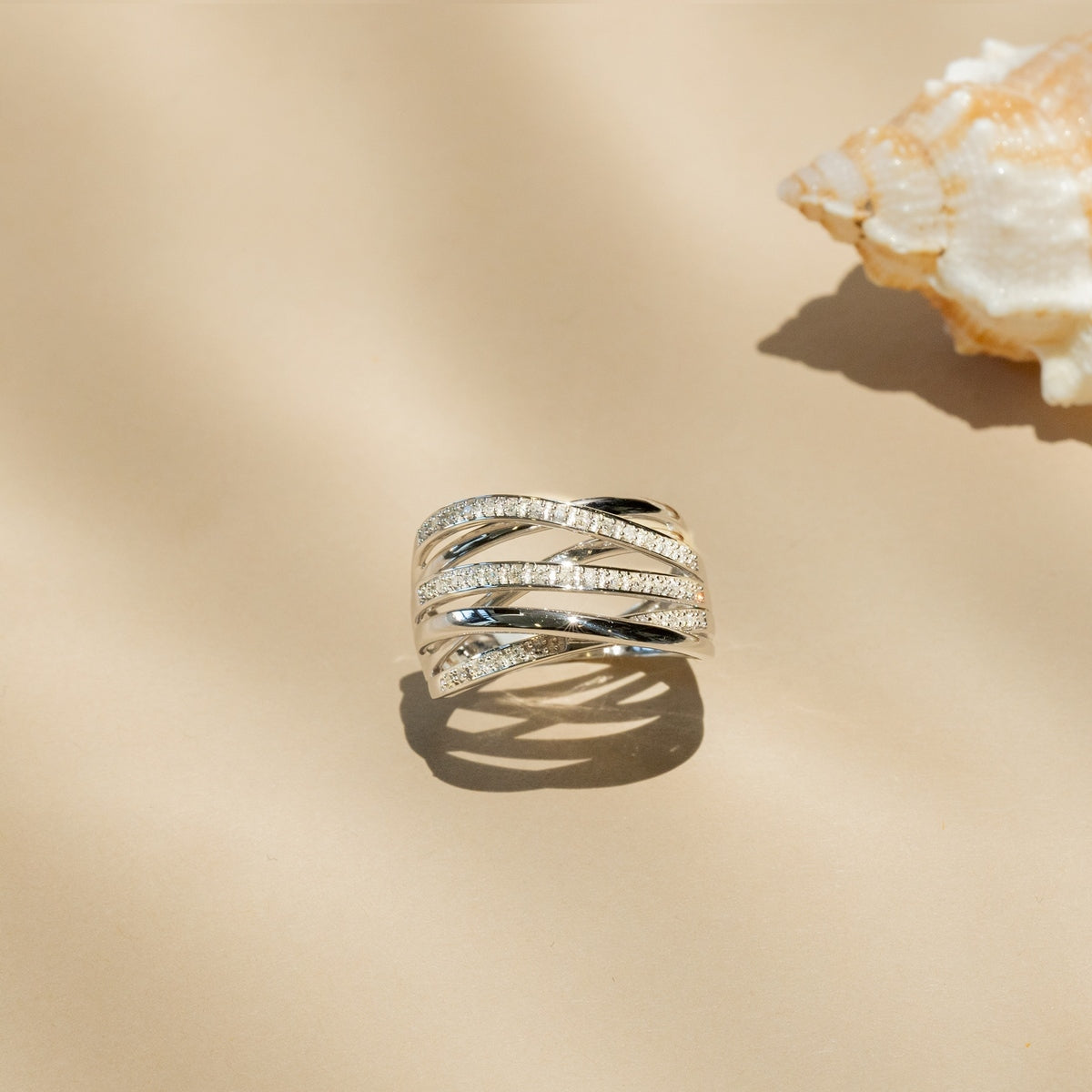 Anillo “Méli-Mélo Scintillant” D0.12/40 – Oro blanco