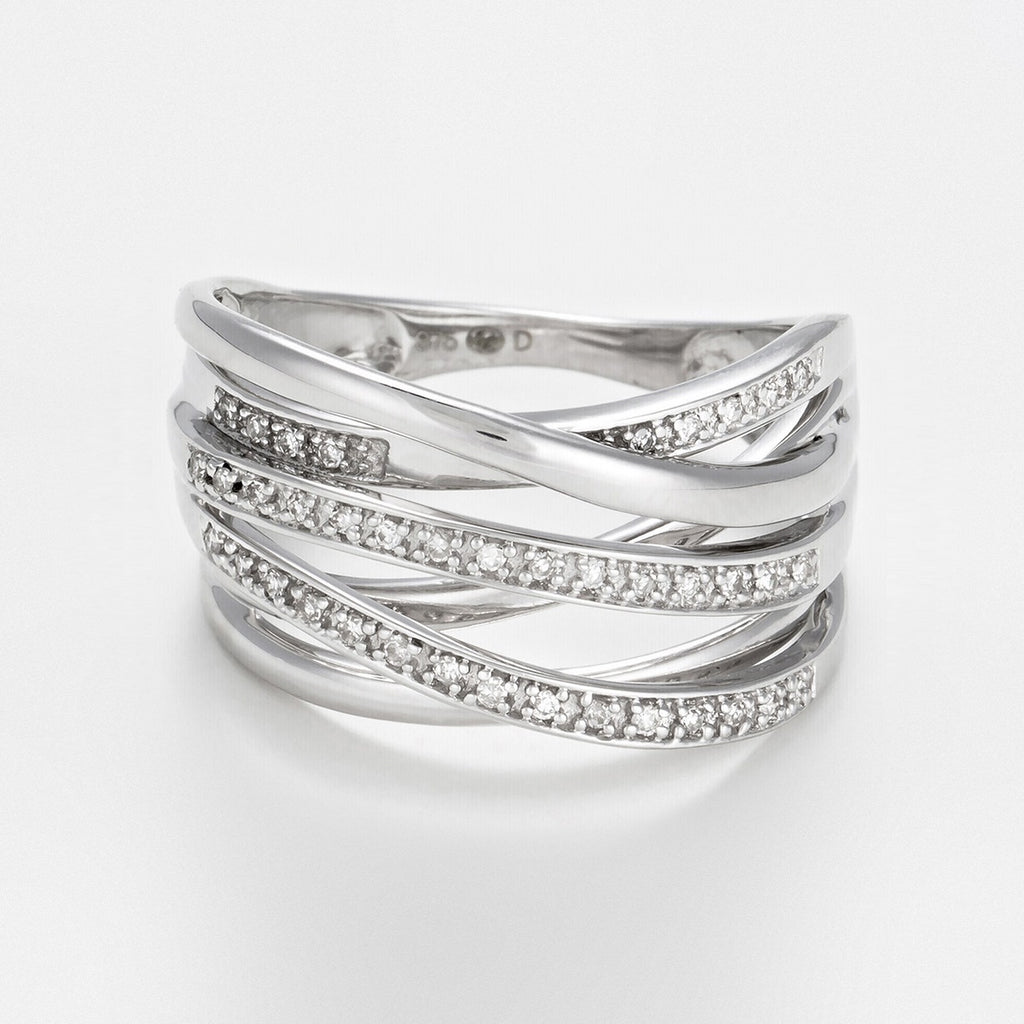 Anillo “Méli-Mélo Scintillant” D0.12/40 – Oro blanco